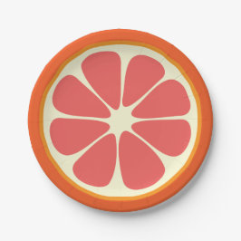 Juicy Grapefruit Summer Citrus Frucht Slice Küche Pappteller