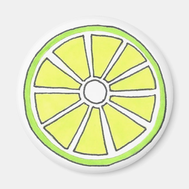 Juicy Green Limon Citrus Frucht Slice Magnet (Vorne)