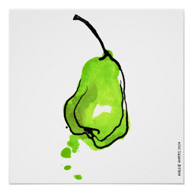 Juicy Green Pear Poster (Vorderseite)
