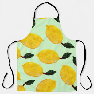 Juicy Lemon Blueberries: Aquarellfarbene Nahtlose Schürze