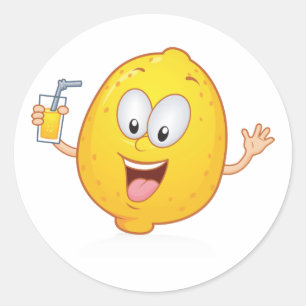 Juicy Lemon Drink Runder Aufkleber