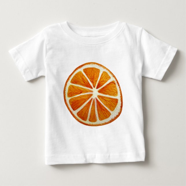 Juicy Orange Aquarellfrucht Pop Art Baby T-shirt (Vorderseite)