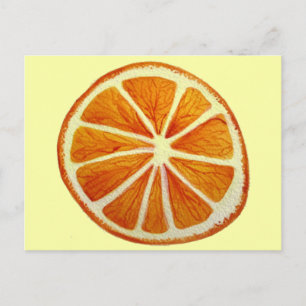 Juicy Orange Aquarellfrucht Pop Art Postkarte