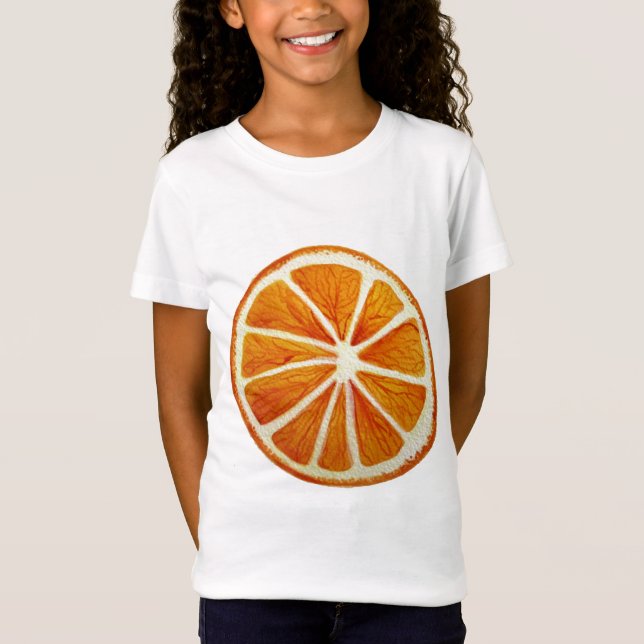 Juicy Orange Aquarellfrucht Pop Art T-Shirt (Vorderseite)