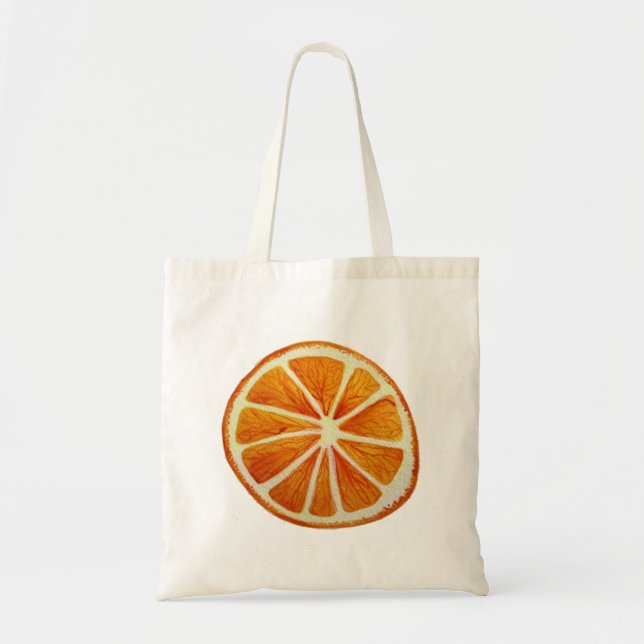 Juicy Orange Aquarellfrucht Pop Art Tragetasche (Vorne)