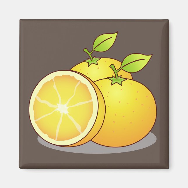 Juicy Orange Fruchtkunst Magnet (Vorne)