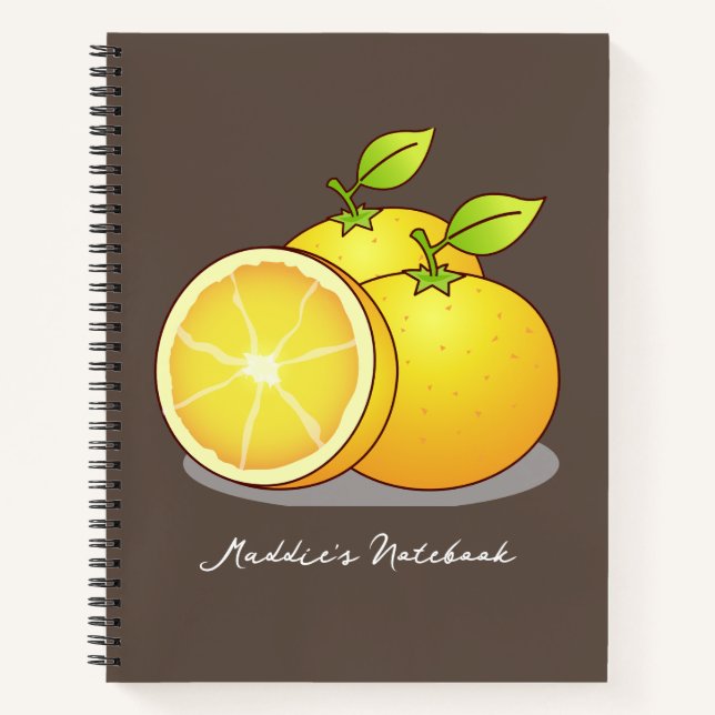Juicy Orange Fruchtkunst Notizbuch (Vorderseite)