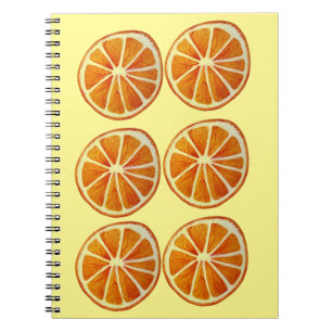 Juicy Orange Slice Aquarellmuster Pop Art Notizblock