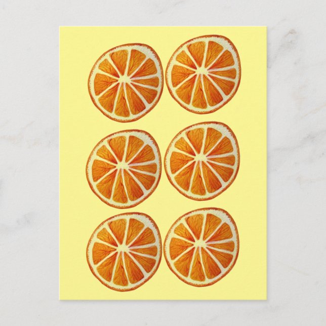 Juicy Orange Slice Aquarellmuster Pop Art Postkarte (Vorderseite)