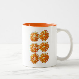 Juicy Orange Slice Aquarellmuster Pop Art Zweifarbige Tasse