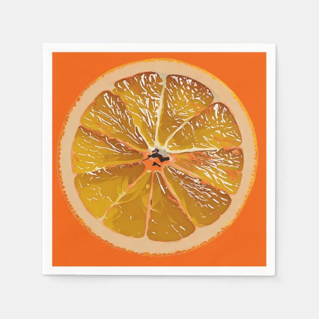 Juicy Orange Slice - Spaß Serviette (Vorderseite)
