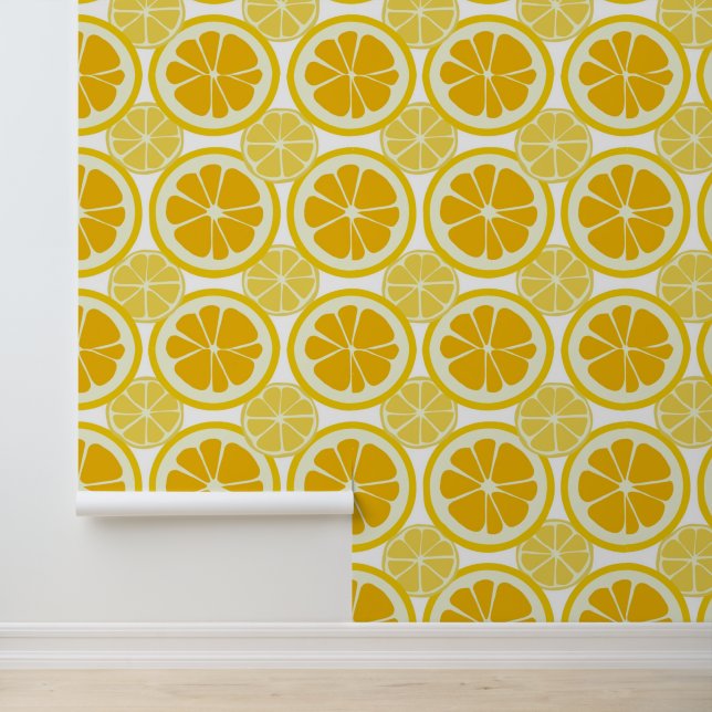 Juicy Orange Slices Pattern | Helle Zitrusfrüchte Tapete (Anwendung)