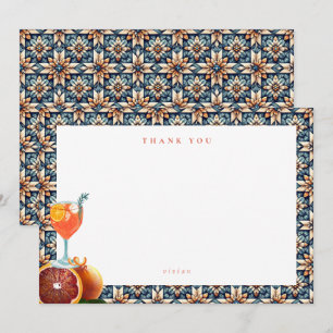 Juicy Orange Spritz Floral Brautparty Dankeskarte