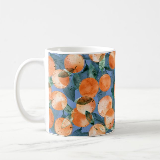 Juicy Orange Wasserfarbmuster Kaffeetasse (Links)
