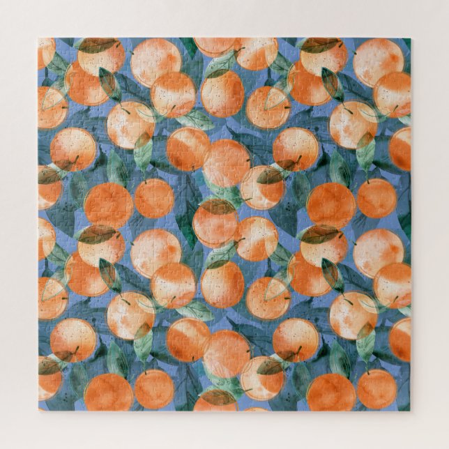Juicy Orange Wasserfarbmuster Puzzle (Vertikal)