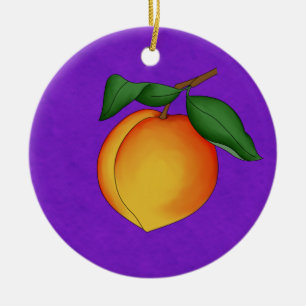 Juicy Peach & Lila Background Ornament