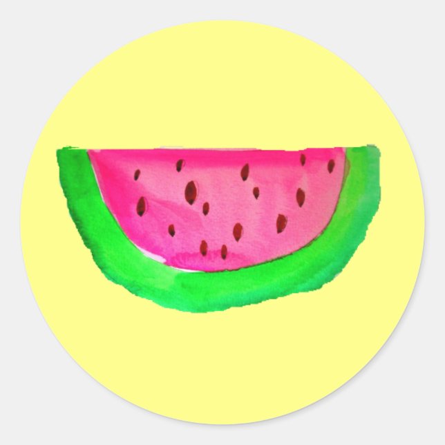 Juicy pink Pop Art Wassermelone Runder Aufkleber (Vorderseite)