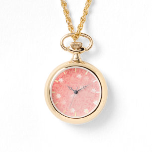 Juicy Pink Tiny Floral Print Pattern Armbanduhr