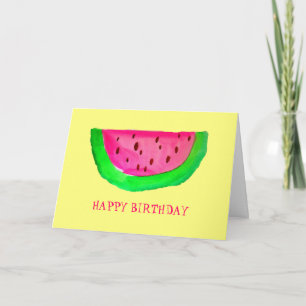Juicy pink Wassermelone Frucht Happy Birthday Karte