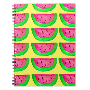 Juicy pink watermelon Fruchtmuster auf Zitrone Notizblock