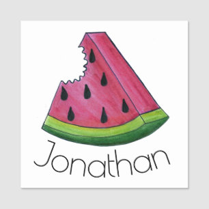 Juicy Pink Watermelon Slice Melon Lebensmittelgesc Namensschild