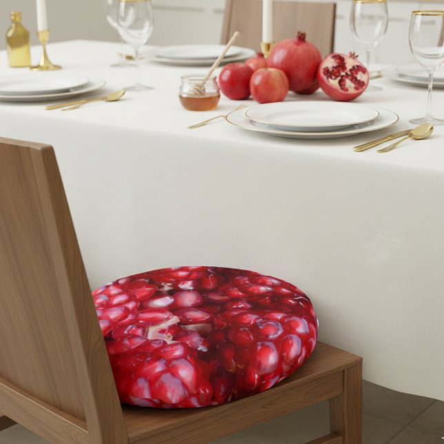 Juicy Pomegranate Plush Round Throw Kissen (Von Creator hochgeladen)