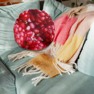 Juicy Pomegranate Plush Round Throw Kissen