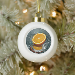 Juicy-positive Orange für Vitamin-Stimmung Keramik Kugel-Ornament