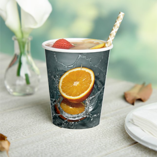 Juicy-positive Orange für Vitamin-Stimmung Pappbecher (In Situ)