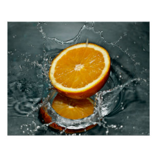 Juicy-positive Orange für Vitamin-Stimmung Poster
