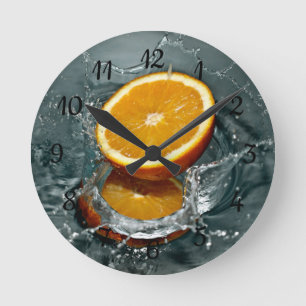 Juicy-positive Orange für Vitamin-Stimmung Runde Wanduhr