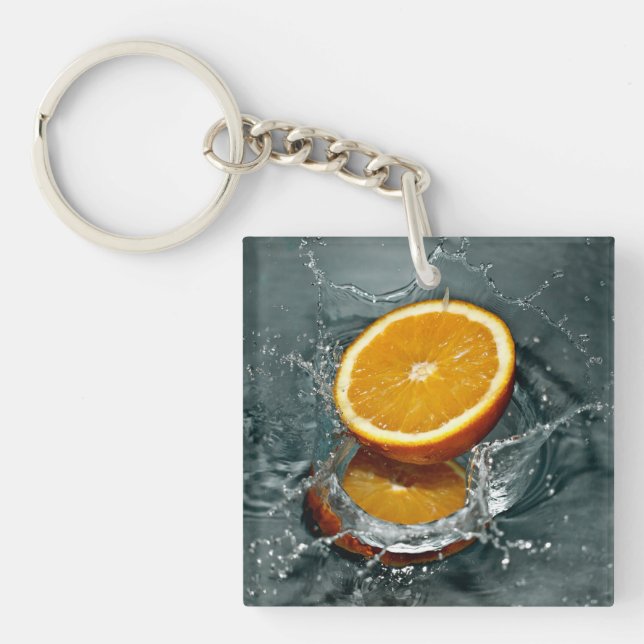 Juicy-positive Orange für Vitamin-Stimmung Schlüsselanhänger (Vorderseite)