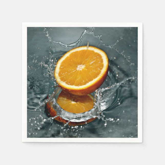 Juicy-positive Orange für Vitamin-Stimmung Serviette (Vorderseite)