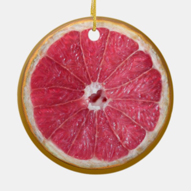 Juicy Red Grapefruit Keramik Ornament (Hinten)
