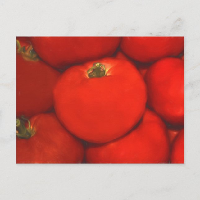 Juicy Red Homegrown Garden Tomaten Postkarte (Vorderseite)