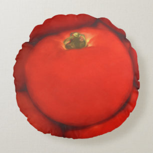 Juicy Red Homegrown Garden Tomaten Rundes Kissen