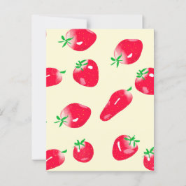 Juicy Red Strawberries Postcard (Beige) Postkarte