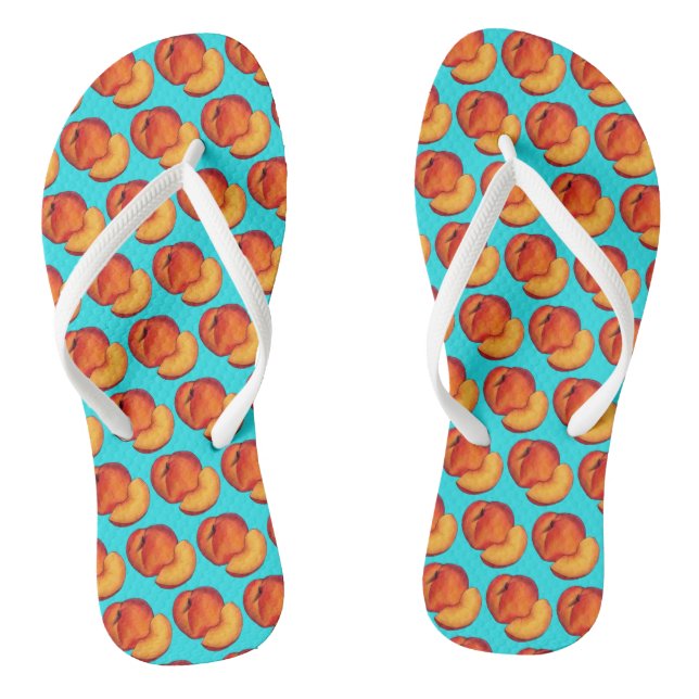 Juicy Ripe Summer Peach Georgia Pfirsiche Obst Flip Flops (Fußbett)