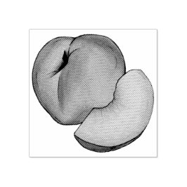 Juicy Ripe Summer Peach Georgia Pfirsiche Obst Gummistempel