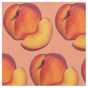 Juicy Ripe Summer Peach Pfirsiche Stone Frucht Stoff