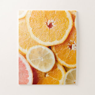 Juicy Sliced Orange Citrus Frucht Puzzle