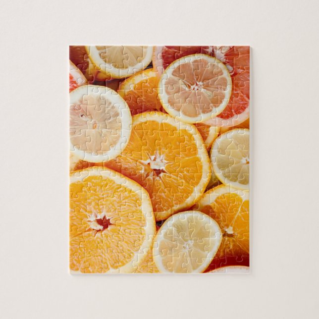 Juicy Sliced Orange Citrus Frucht Puzzle (Vertikal)