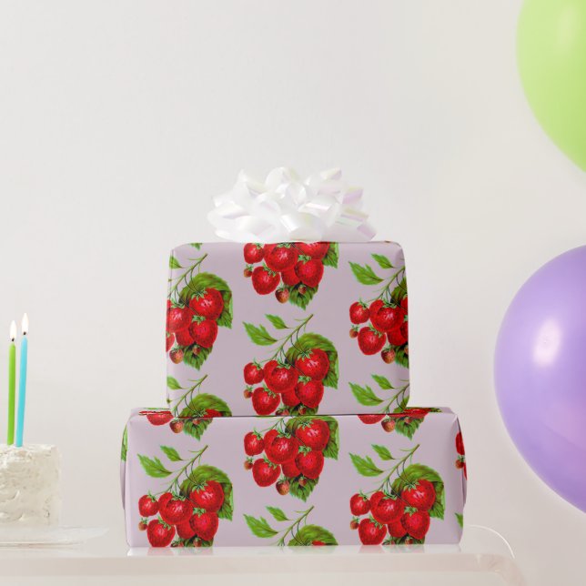 Juicy Strawberries Wrapping Paper Geschenkpapier (Partygeschenke)