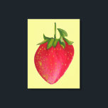Juicy Strawberry Aquarell Makro Frucht Pop Art Leinwanddruck<br><div class="desc">Ein saftiges Design einer großen roten,  plumpen Erdbeerfrucht im Makro-Stil,  bemalt von der Aquarellmalerin Sacha Grossel. Dieser Pop ist mit einem farbenfrohen und hellen Fruchtdesign gestaltet und wirkt sehr angenehm. Perfekte Leinwand für Fruchtliebhaber überall !</div>