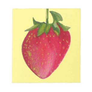 Juicy Strawberry Frucht Aquarell Makro Kunst Notizblock