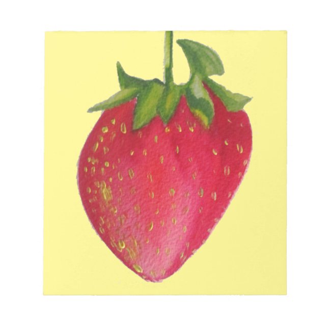 Juicy Strawberry Frucht Aquarell Makro Kunst Notizblock (Vorderseite)