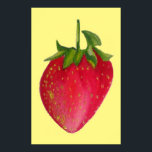 Juicy Strawberry Frucht Aquarell Makro Pop Art Poster<br><div class="desc">Ein saftiges Design einer großen roten,  plumpen Erdbeerfrucht im Makro-Stil,  bemalt von der Aquarellmalerin Sacha Grossel. Dieser Pop ist mit einem farbenfrohen und hellen Fruchtdesign gestaltet und wirkt sehr angenehm. Ideal für Fruchtsaftler überall ! Die Hintergrundfarbe ist vollständig anpassbar.</div>