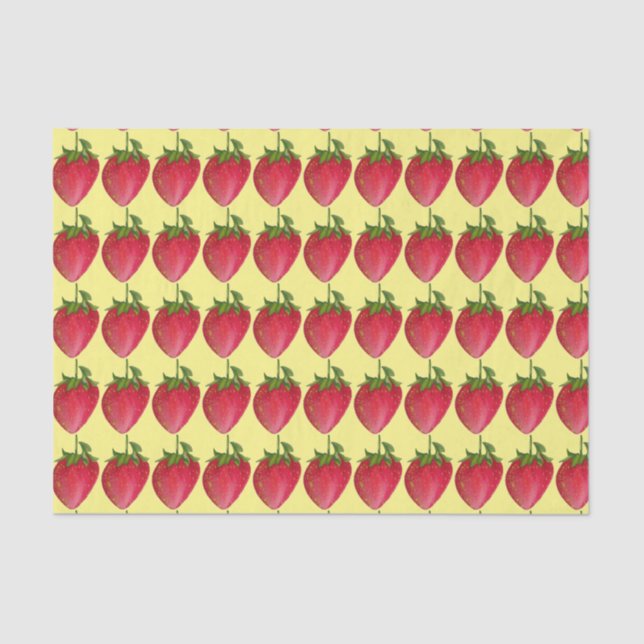 Juicy Strawberry Frucht bunt Aquarell Seidenpapier (Vorderseite)