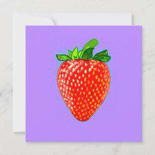 Juicy Strawberry im Pop Art Style Feiertagskarte