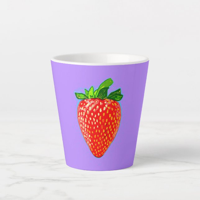 Juicy Strawberry im Pop Art Style Milchtasse (Vorderseite)